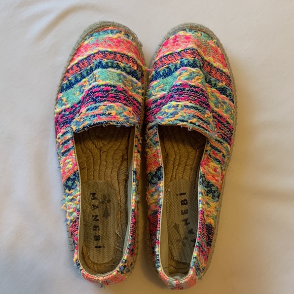 Manebi Ibiza Neon Tweed multicolor platform espadrilles 9 - Picture 3 of 10